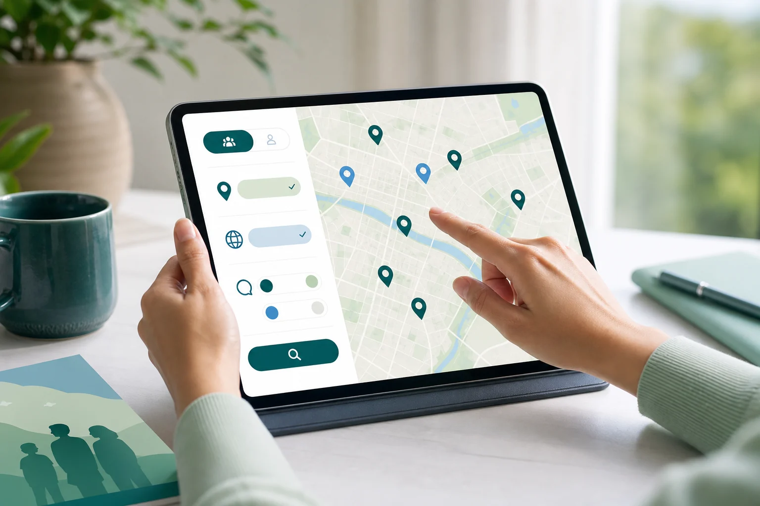 Patient filtering clinics by map and language options